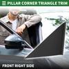 Motoforti Pillar Corner Triangle Trim View Mirror Flag Applique Panel Cover, Plastic, Black, for Toyota Camry 2007-2011, Part Number 6749106040