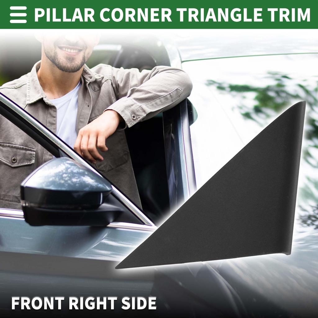 Motoforti Pillar Corner Triangle Trim View Mirror Flag Applique Panel Cover, Plastic, Black, for Toyota Camry 2007-2011, Part Number 6749106040