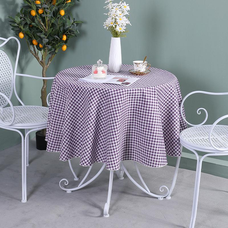 Runde Tischdecke Baumwolle Leinen Karierte Tischdecke Klein Frisch Runde Tischdecke Couchtisch Tischdecke Couchtischdecke