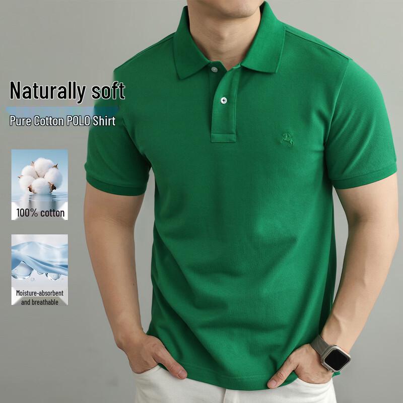 POLOMEISDO Men s Embroidered Short Sleeve Polo Shirt M