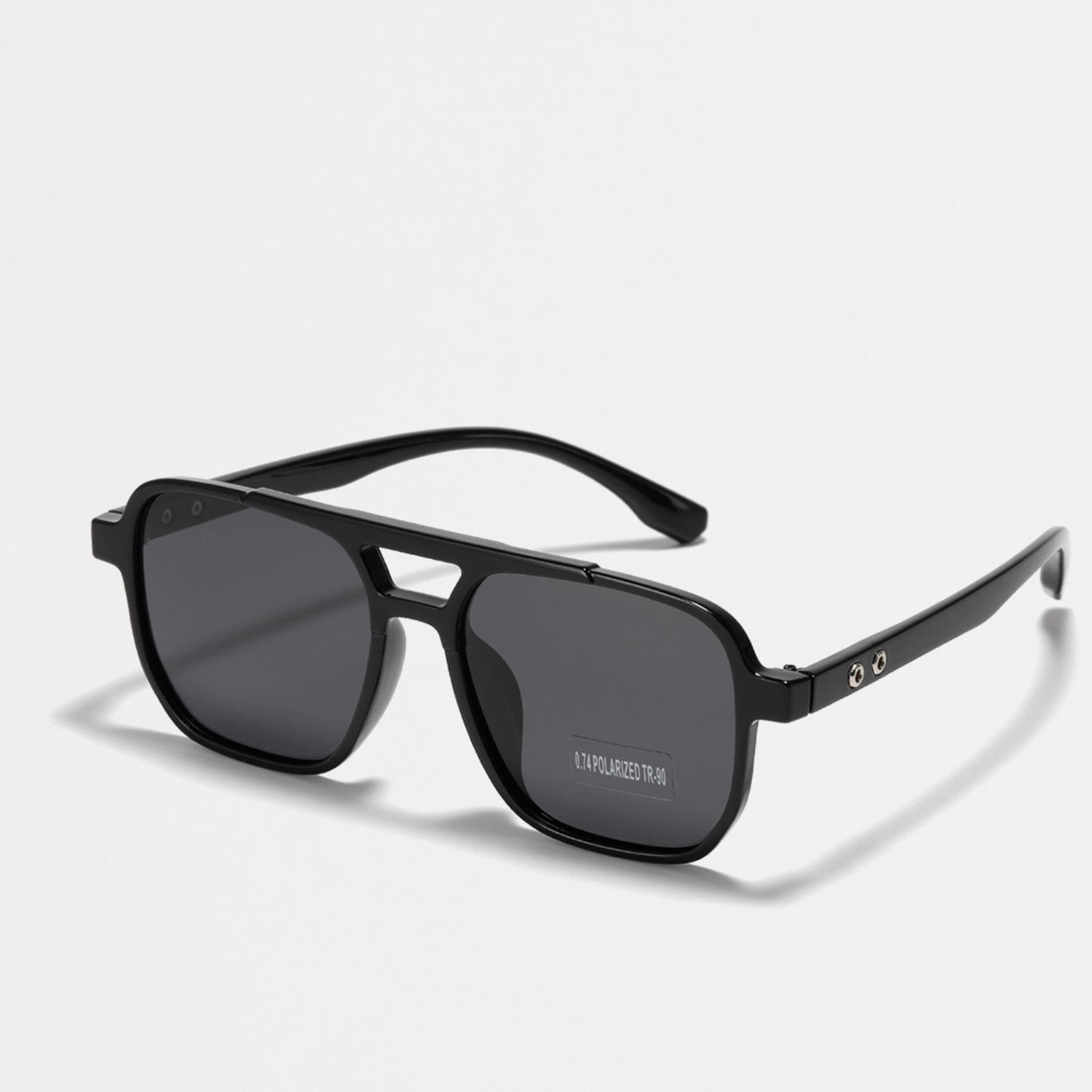 

Солнцезащитные очки Xunge Retro с поляризацией и двойной переносицей для мужчин и женщин - Большая оправа из TR90