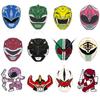 Conjunto de Pins de Esmalte Power Dinosaur Rangers Traje de Batalha Colorido Capacete de Combate Insígnia de Lapela Coleção de Joias de Anime Clássica