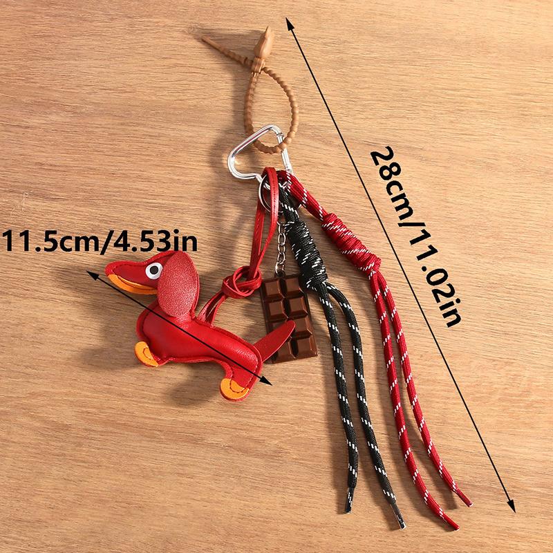 Vintage Kožený Jezevčík Štěně Pletený Provaz Přívěsek Klíčenka Čokoládová Klíčenka Dámské Přívěsky na Tašku Držák na Klíče Dárky