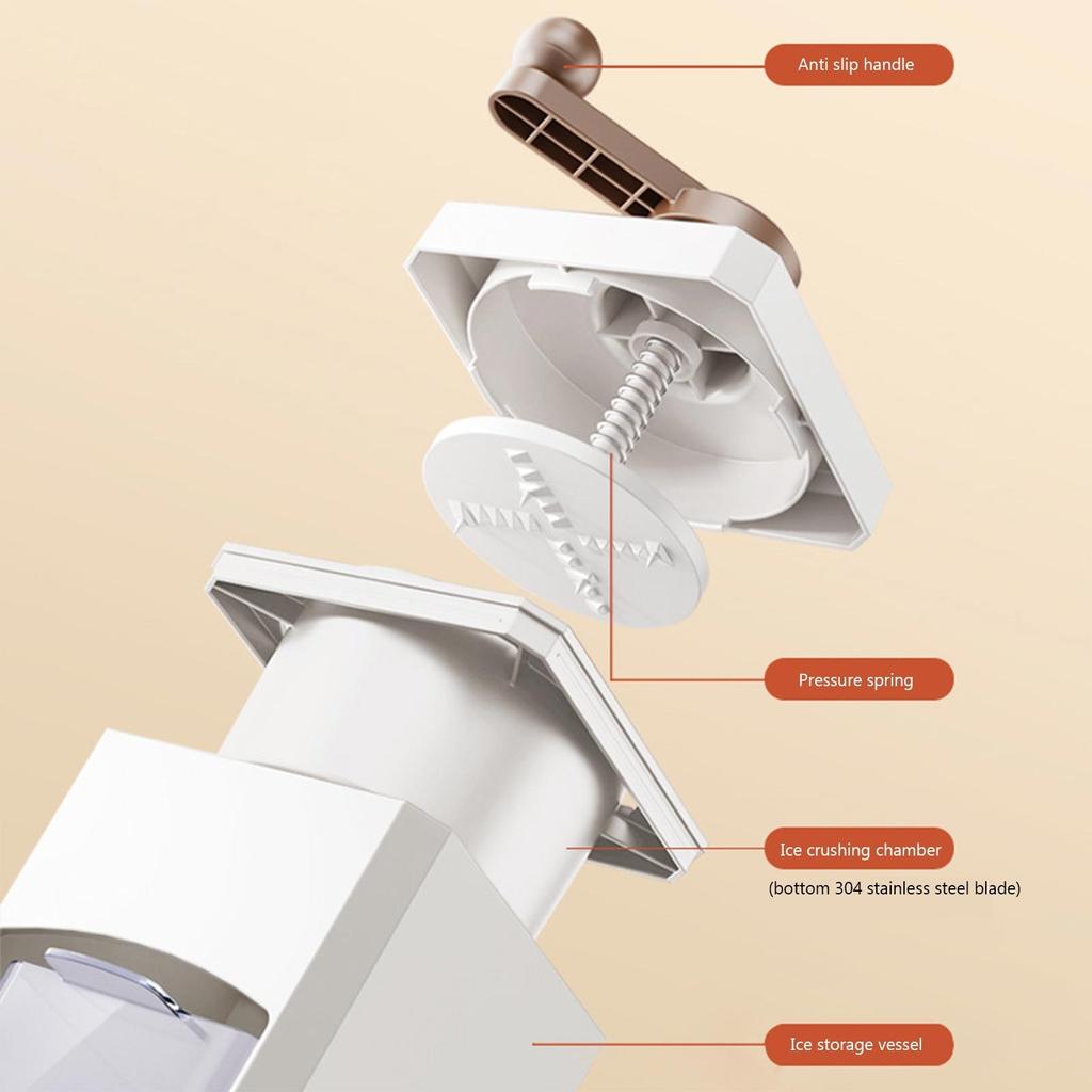 Portable Ice Shaver Chopper Manual Press Snow Cone Smoothie Maker Ice Block Breaking Slush Machine
