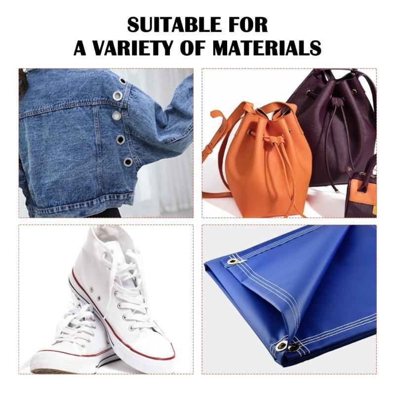 New Grommet Tool Kit Handheld Hole Punch Pliers Portable Grommet Hand Press Machine Manual Puncher W/ Silver Grommets of 10mm