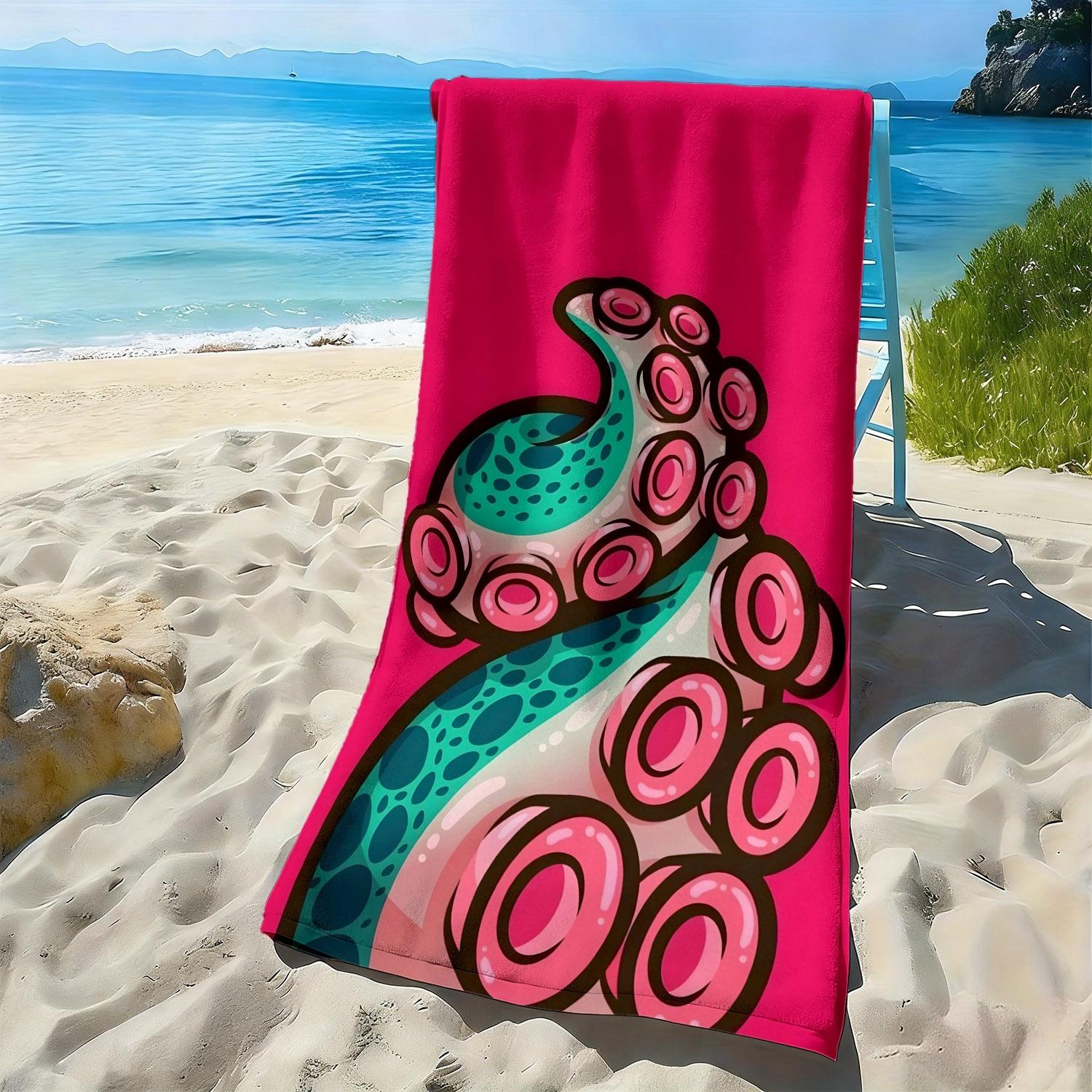 

Cartoon octopus circular pattern polyester microfiber beach towel is highly absorbent, suitable for swimming and beach outings W30*H60(CM)