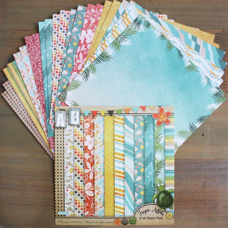 24 листа Полоски Волна Наборы Крафт-бумаги Вырубные Штампы Художественный Фон Оригами Скрапбукинг Изготовление Открыток