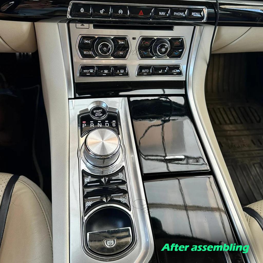 For Jaguar XF Button Stickers Black Covers 2012 to 2015 For Jaguar X250 Car Accessories Interior AC Gear Switch Repair Decals
