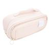 Pencil Bag Large Capacity Pouch with Pull Out Organizer Aesthetic School Office Supplies Beige