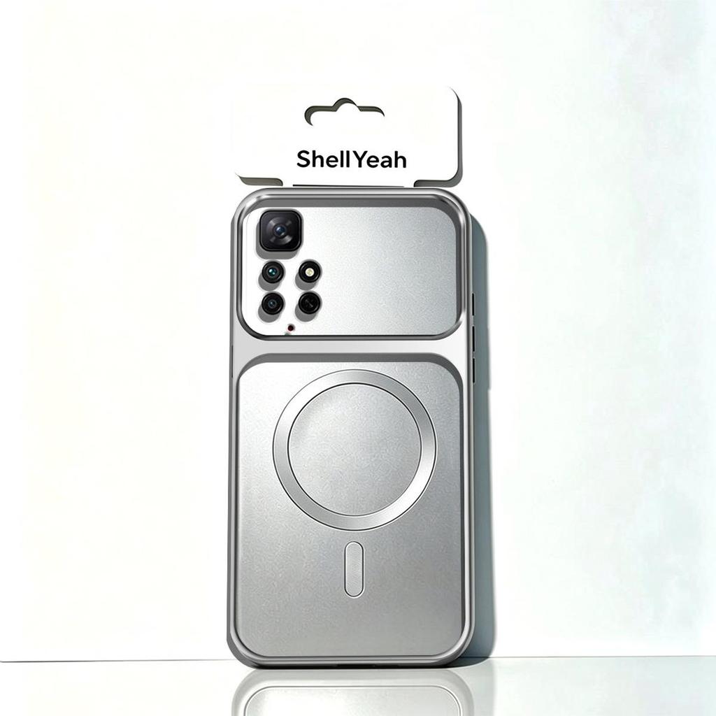Metallic MagSafe Casing for Xiaomi Redmi 10 2022 Luxury Large Lens Protection Case