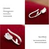 Solid Sterling Silver S999 Tulip Rose Flower Ear Cuffs Korean Style Women's Jewelry
