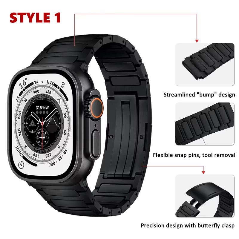 Titanium Link Bracelet For Apple Watch Ultra 2 49mm 45mm 44mm 46mm Band For iWatch Ultra Series 10 9 8 7 6 5 4 Se Luxury Strap