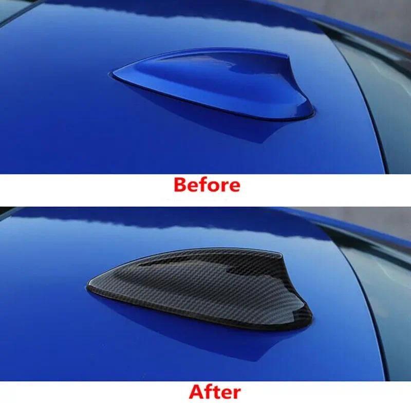 Car Roof Shark Fin Antenna Cover Trims For BMW 1 Series F20 F21 2012-2016 Auto Aerials Decor Carbon Fiber Parts