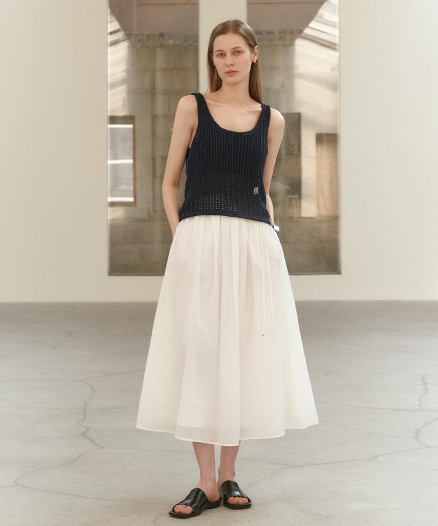 ARTID Embroidered Point Layered Top_Navy