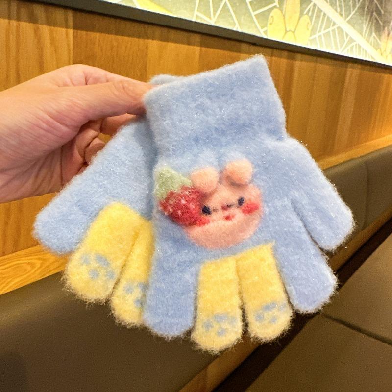 

Осень и зима теплый бархат детские мальчики и девочки детские зимние перчатки с полным пальцем для малышей и детей одного года 5 - 15 years old