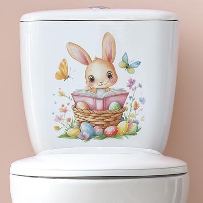 Cartoon Hase Schmetterling Ei Badezimmer Badezimmer Dekoration Wandaufkleber