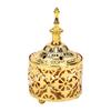 Arabic Incense Holder Pot Vintage Decorative Candle Stand for Home Tabletop Decoration Zinc Alloy Gold Style 1