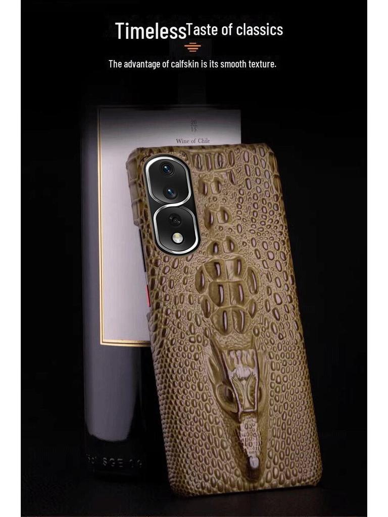 Honor 30/30 Pro Genuine Leather Case - Cowhide Dragon Head Pattern, Half-Cover Design, Fits Honor 30 Youth Edition