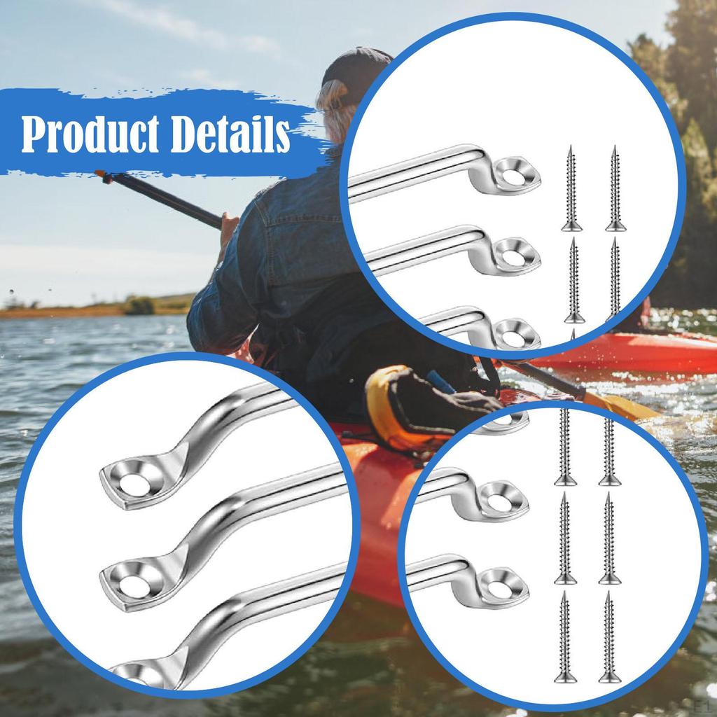 4Pcs Bimini Top Strap Pad Eye Footman Loop Stainless Steel Accessories Boat for Buggy