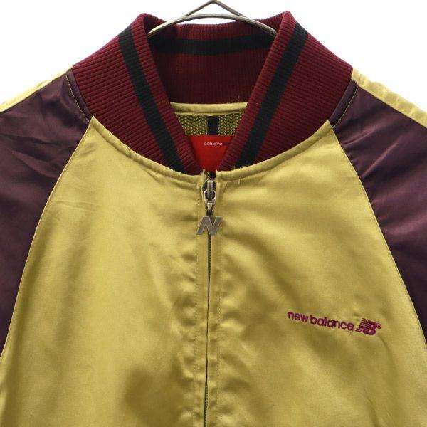 New Balance Nylon Jacket M Purple X Gold Zip Blouson Women Used