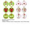 12Pcs Christmas Ornaments Santa Claus Hat Pattern Green White Shatterproof Balls Set Xmas Tree Decorations