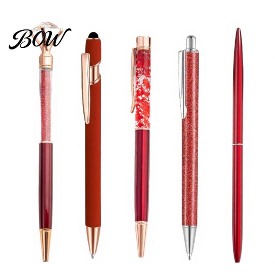 Sturdy Pocket Clip Pen 5PCS Metal Diamond Ballpoint Pens, with Sparkling Rhinestone Decor, Luxury Glitter Writing Smooth Press Mechanism Pen, for Kids