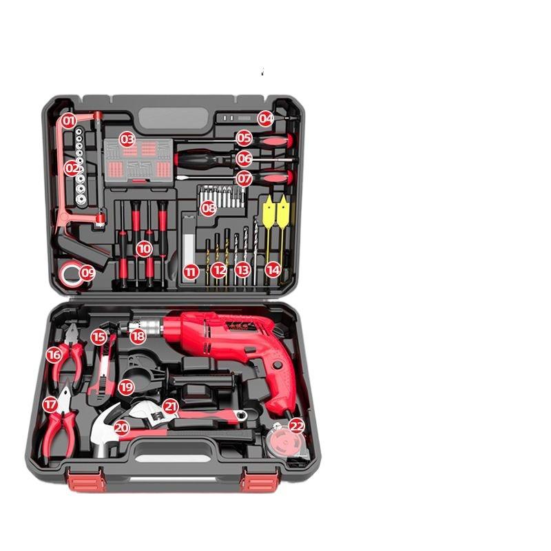 Multi-functional Rechargeable Electric Drill & Manual Tool Kit for Household Electricians