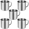 5 Pcs Small Mug Handle Office Cup Stainless Steel Water Drinking Travel Aluminum