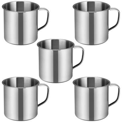 5 Pezzi Manico Tazza Piccola Tazza Ufficio Acciaio Inossidabile Bere Acqua Viaggio Alluminio