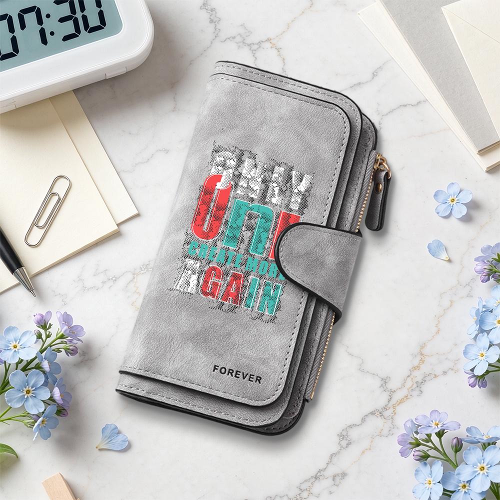 Trendy Printed Long Wallet Durable Casual Card Holder Portable Fashion Purse
