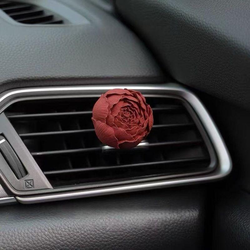 

Rose Flower Car Fragrance Diffuser Stone Car Perfume Car Air Conditioning Vent Decoration Girl s Car Interior Bouquet Retro Red Flower Buds Single product