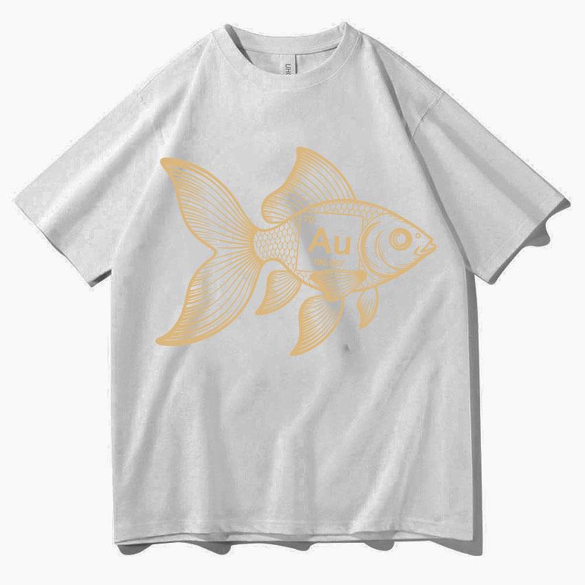 Funny Fish Shirt AU Chemistry Science Meme Unisexs TShirt Print Fashion Oversized Crewneck Cozy Short Sleeve T Shirts Teenagers