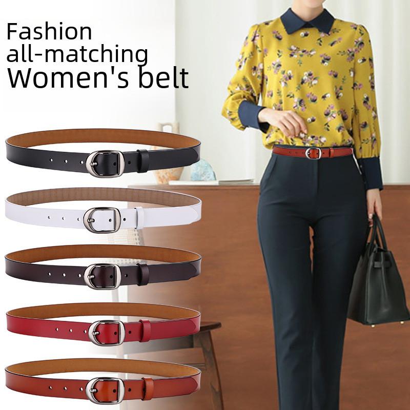 Womens Leather Belt With Simple Design And Bright Leather Finish For Casual Wear