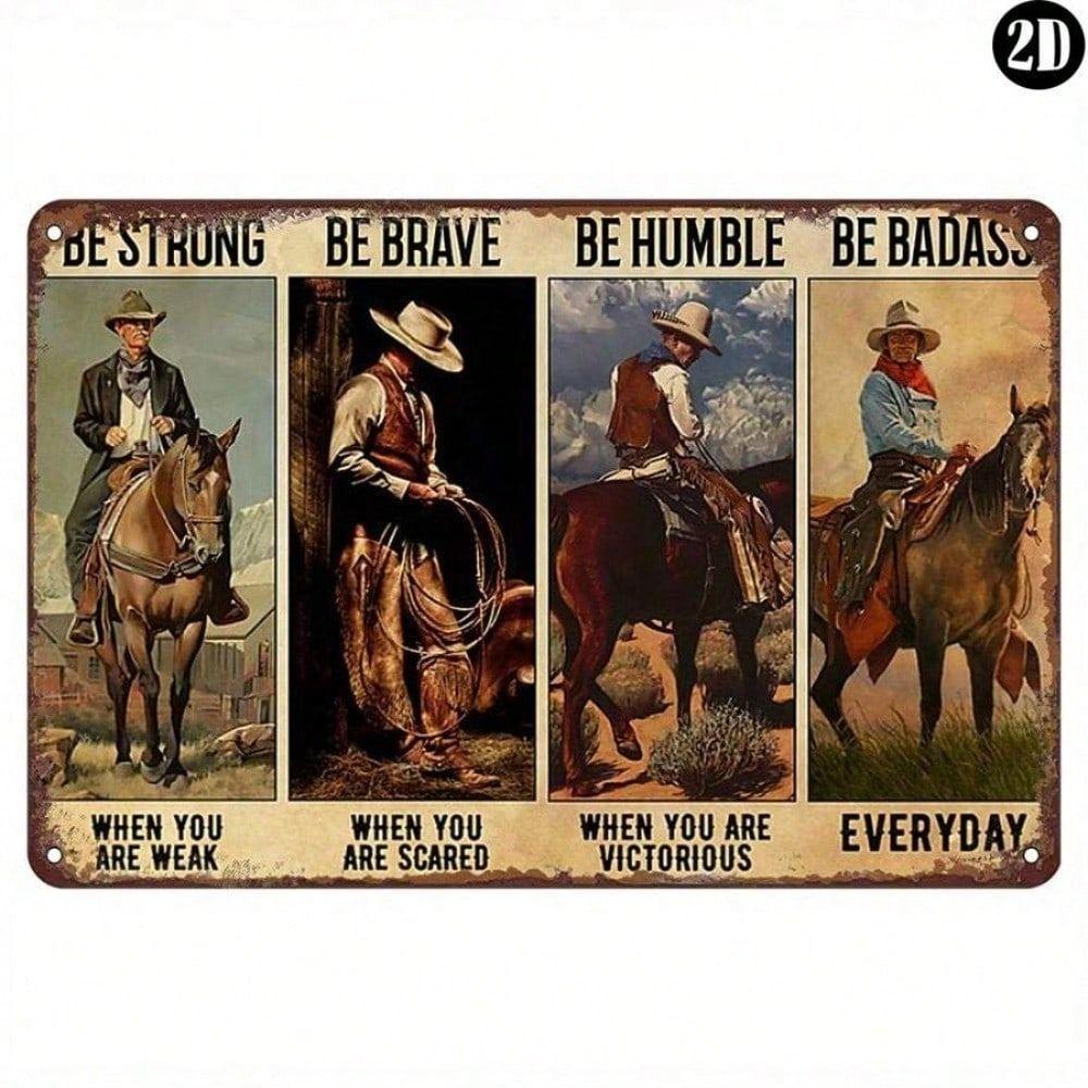 

Metal Wall Art Cowboy Vintage Tin Sign Western Home Decor Gift for Rider