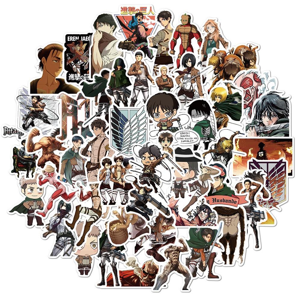 1050Pcs Japanese Anime Attack on Titan stickers Graffiti for DIY Luggage Laptop Skateboard Motorcycle Bicycle Stickers