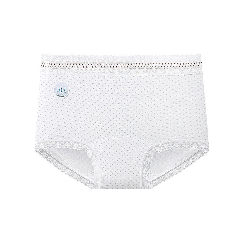 Female Spring and Autumn Lace Stitching Cotton 10A Antibacterial Extension Crotch Breathable Small Flat Angle Panties