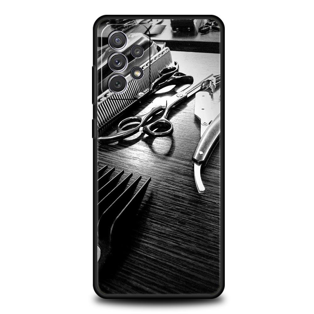 Barber Shop Hair Stylist tools Phone Case For Samsung A15 A13 A51 A71 A41 A31 A21S A03S A05 A35 A55 A23 A25 A33 A53 A73 5G Cover