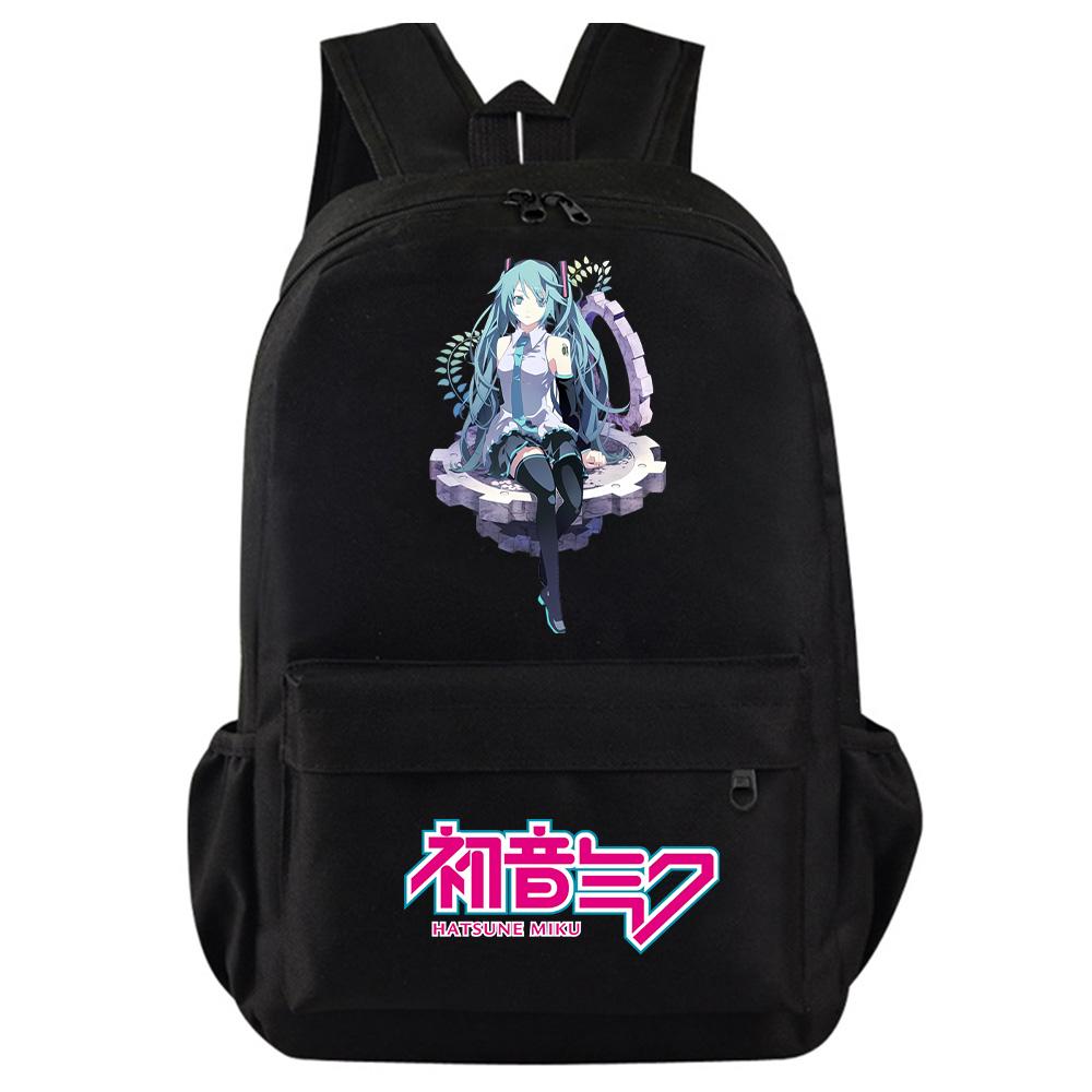 Anime Kreslený Batoh s Potiskem Hatsune Miku pro Teenagera Studenta Dívku Chlapce Školní Taška Velkokapacitní Vodotěsná Cestovní Taška Dárek