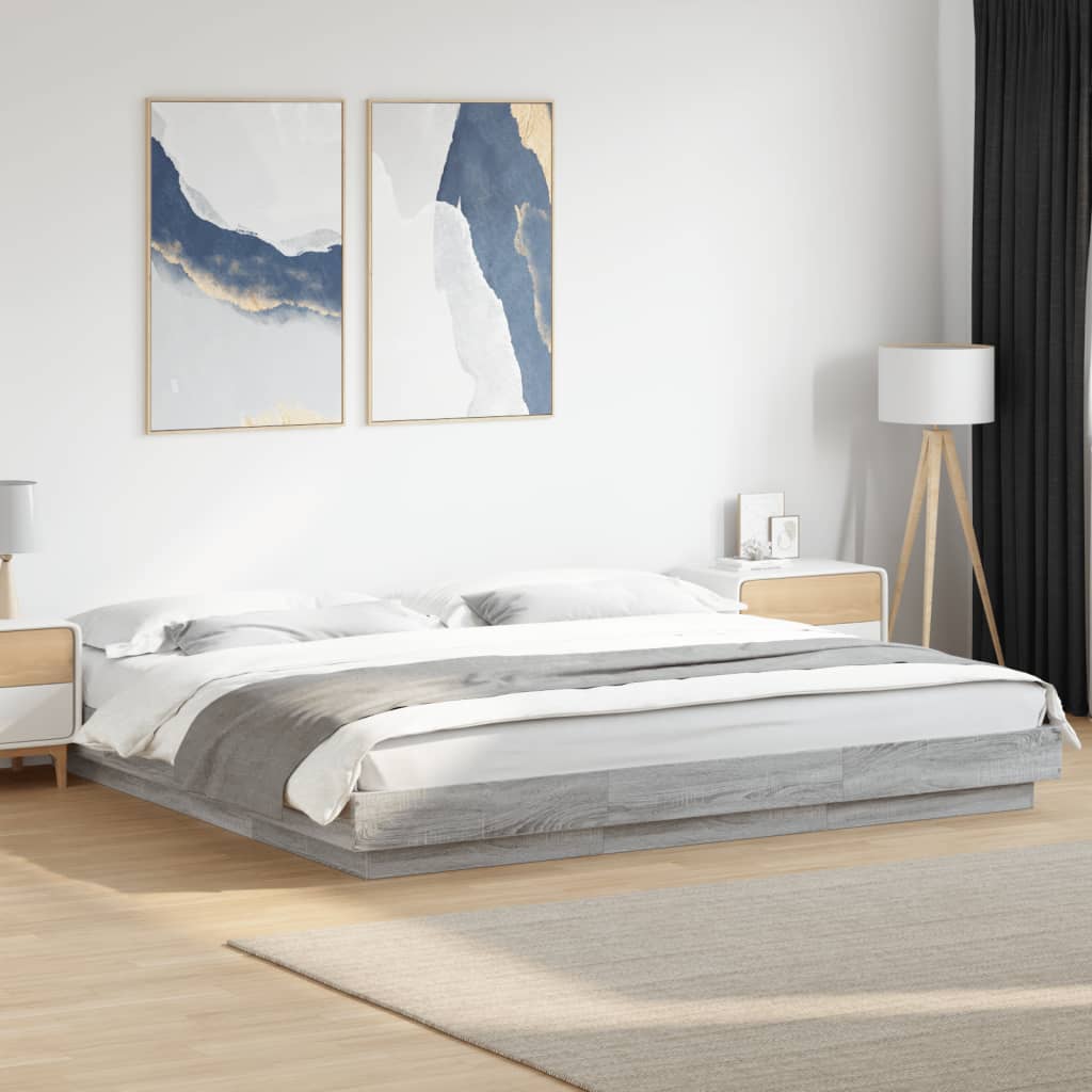 Bed Frame Gray Sonoma 180x200 cm Engineered Wood