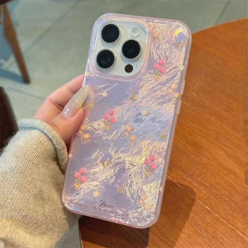 Lovely Pink Floral Fashion Vortex Pattern Phone Case for iPhone 16 15 14 13 12 11 Pro Max XS XR X 7 8 Plus Silicone Soft Cover