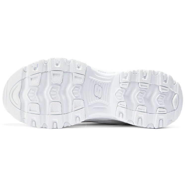 Skechers DLites 1.0 Mesh-Gewebe Synthetikleder Bequem Vielseitig Langlebig Unterstützend Leicht Erhöhte Höhe Niedriger Schaft Dad Shoes 150231-WBK