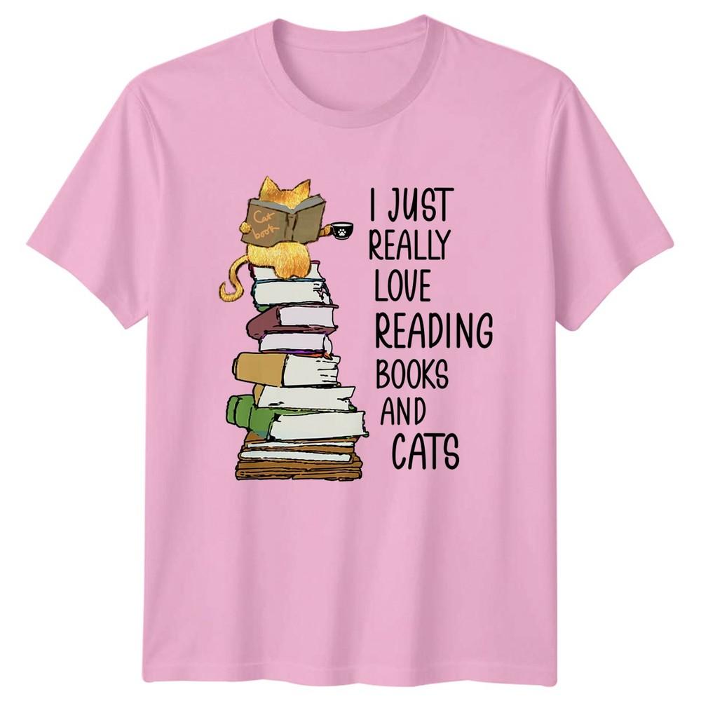 I Just Really Love Reading TShirt Bookworm Cat Birthday Gift For Him And Her