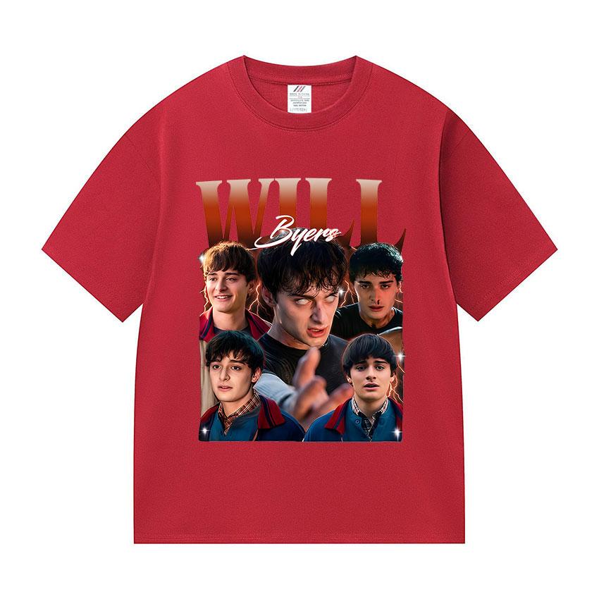 American Tv Series Will Byers Graphic T Shirt Men's Fashion Cotton Short Sleeve T-Shirts Vintage O-Neck Oversized T-shirt