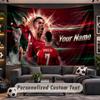 Wall Hanging Tapestry Custom NameCristiano Ronaldo Pattern Personalized Printed Fabric Wall Decor
