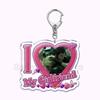 Pfp Sephiroth Acrylic KeyChain Pendant Key Ring I Love My Boyfriend Girlfriend Pink Heart Keyring for Bag Pendant Jewelry Gifts