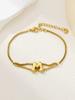 New stainless steel wholesale 26 English letters double-layer ring gold-plated bracelet
