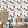 Wallpaper Flowers White and Blue for Living Room and Bedroom 50x1000