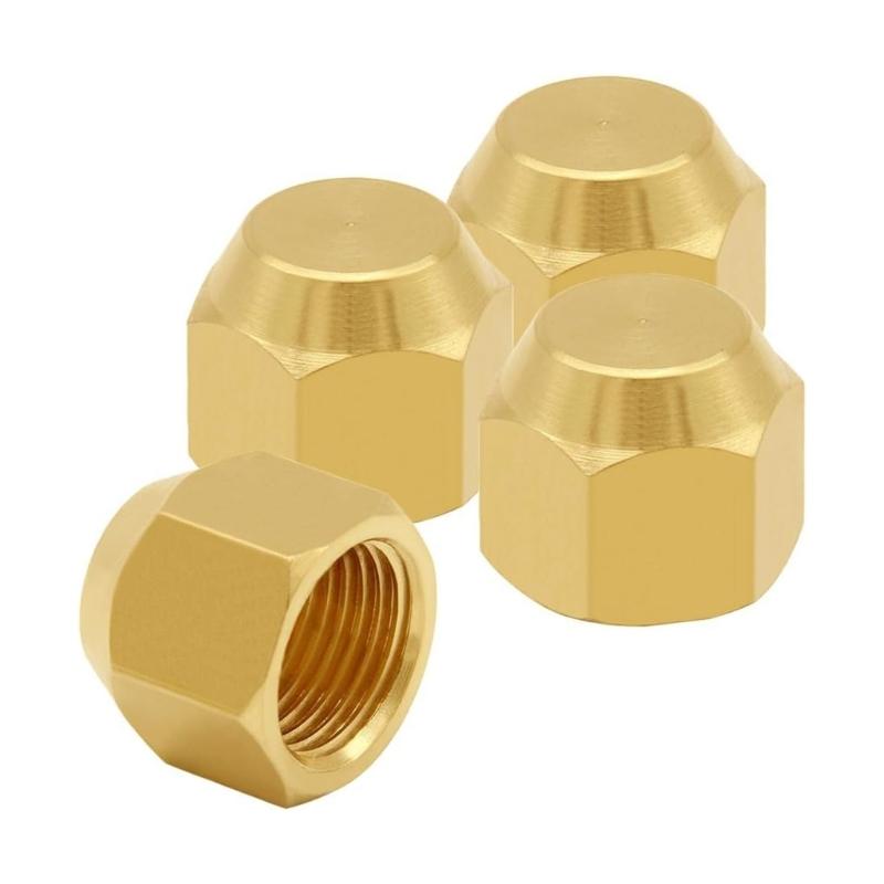 5lots High Temperatures Brasses Flare Nut with Deep Threads for Reliable 1/2 In Tube Terminations