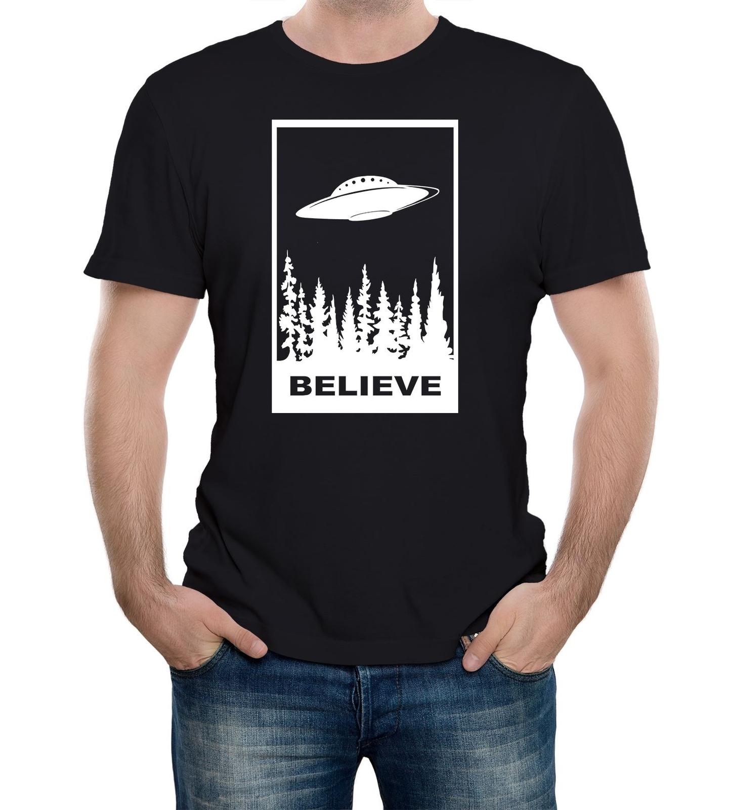 Believe in UFOs Mens T-Shirt Mens Womens Tees Top Aliens Abduction Funny Spaceship 51 Area L