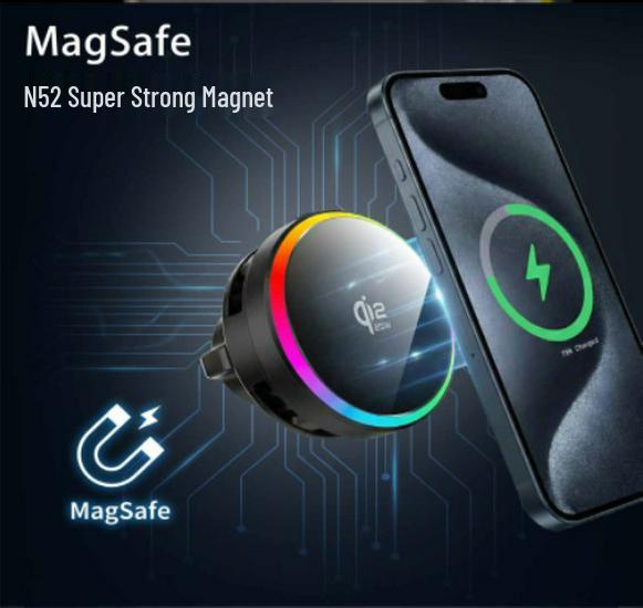 New Car Vent Mount: Qi 2.2 Wireless Charger, Phone Cooler, Magnetic 25W Fast Charging Holder